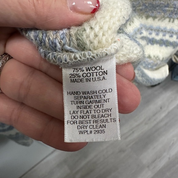 ALPS Wool Blend Fair Isle Style Cardigan Sweater – Size Large - Picture 5 of 7